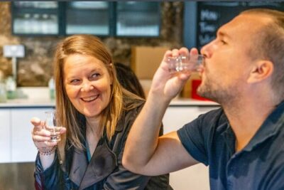 Holyrood Distillery Gin Tasting Experience - The arrival cocktail in the distillery lounge: setting the mood